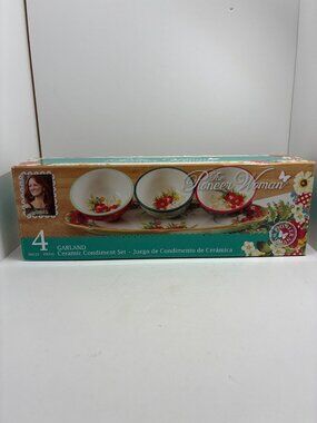 The Pioneer Woman Garland 4-Piece Ceramic Condiment Set - Floral Design
